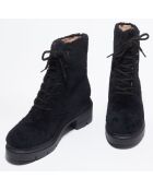 Boots en Peau de Mouton Nisha noires - Talon 7,5 cm