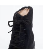 Boots en Peau de Mouton Nisha noires - Talon 7,5 cm