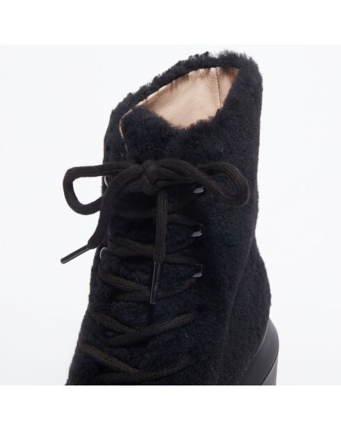 Boots en Peau de Mouton Nisha noires - Talon 7,5 cm