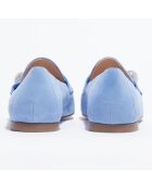 Mocassins en Velours de Cuir Payson Crystal bleus