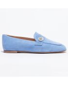 Mocassins en Velours de Cuir Payson Crystal bleus