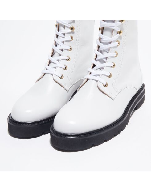 Boots en Cuir Mila Lift blanches