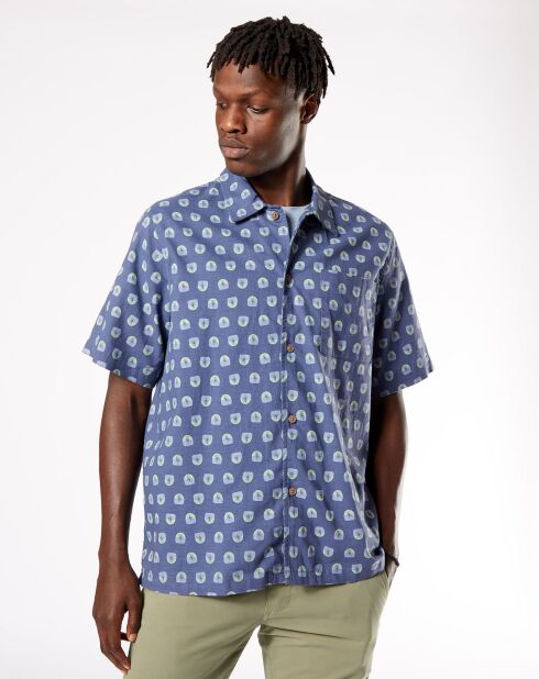 Chemise Boxy imprimée bleue