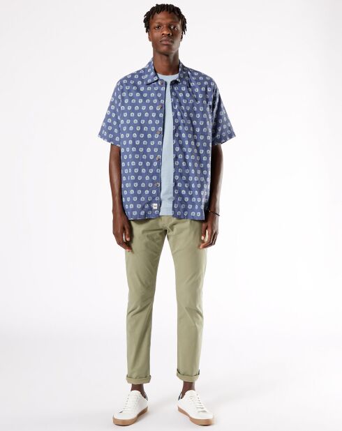 Chemise Boxy imprimée bleue