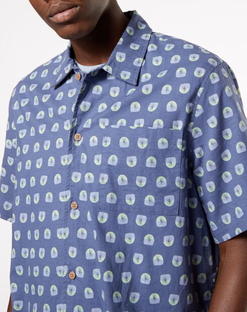 Chemise Boxy imprimée bleue