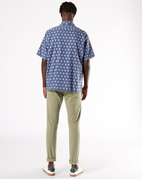 Chemise Boxy imprimée bleue