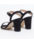 Sandales en Velours de Cuir Taliana noires - Talon 8 cm