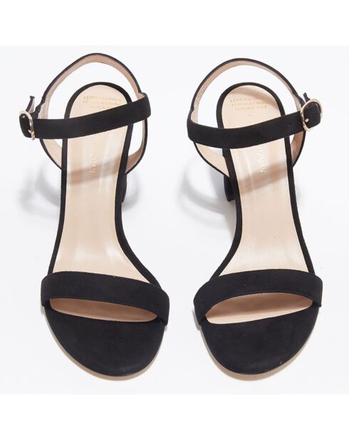 Sandales en Velours de Cuir Taliana noires - Talon 8 cm