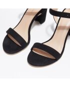 Sandales en Velours de Cuir Taliana noires - Talon 8 cm