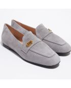 Mocassins en Velours de Cuir Payson Logo Sport gris