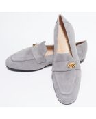 Mocassins en Velours de Cuir Payson Logo Sport gris