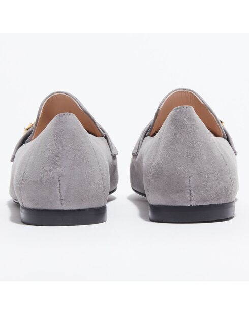 Mocassins en Velours de Cuir Payson Logo Sport gris