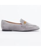 Mocassins en Velours de Cuir Payson Logo Sport gris