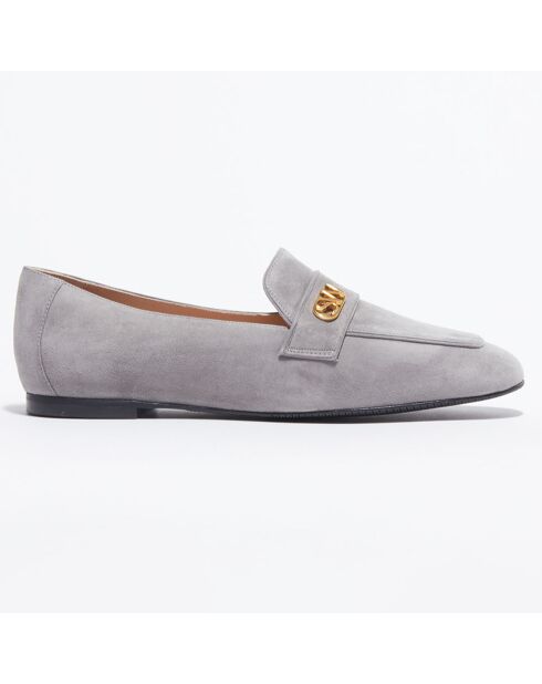 Mocassins en Velours de Cuir Payson Logo Sport gris