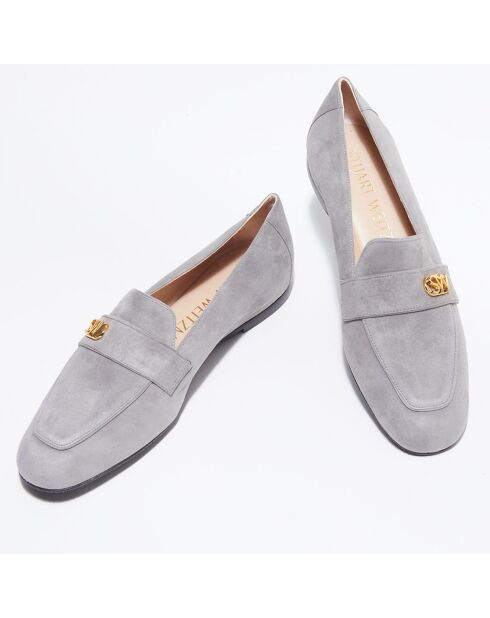 Mocassins en Velours de Cuir Payson Logo Sport gris