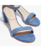 Sandales en Denim Simple Pearls bleues - Talon 6,5 cm