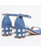 Sandales en Denim Simple Pearls bleues - Talon 6,5 cm