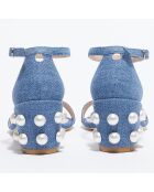 Sandales en Denim Simple Pearls bleues - Talon 6,5 cm