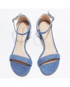 Sandales en Denim Simple Pearls bleues - Talon 6,5 cm