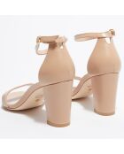 Sandales en Cuir Nearlynude beiges - Talon 8 cm