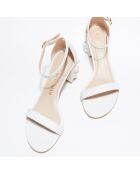 Sandales en Cuir Simple Pearls blanches - Talon 6,5 cm