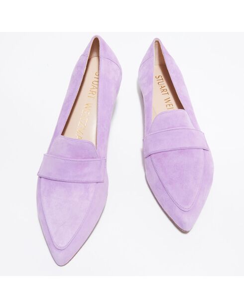 Mocassins en Velours de Cuir Clovie mauves