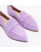 Mocassins en Velours de Cuir Clovie mauves