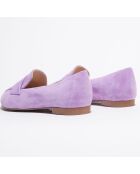 Mocassins en Velours de Cuir Clovie mauves