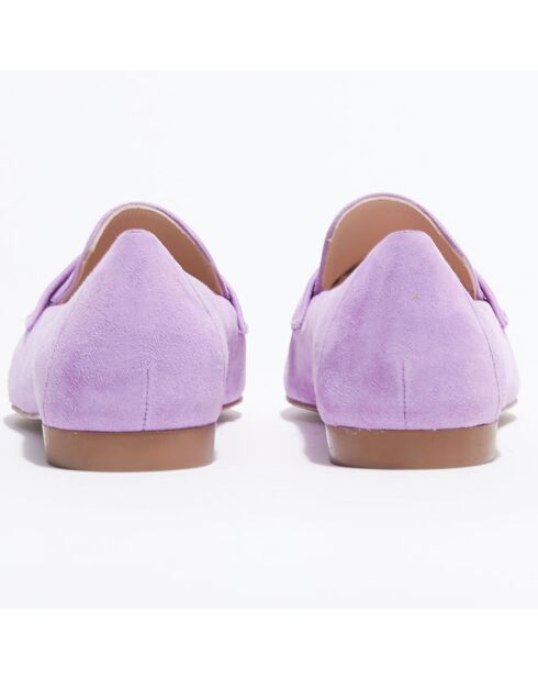 Mocassins en Velours de Cuir Clovie mauves