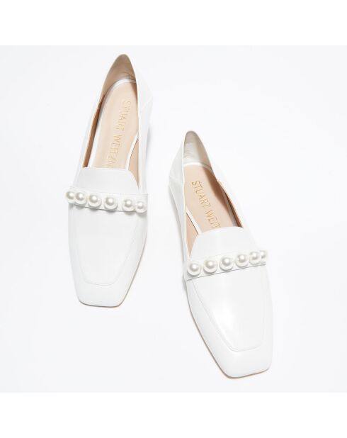 Mocassins en Cuir Mickee Pearls blancs