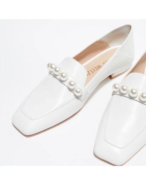 Mocassins en Cuir Mickee Pearls blancs