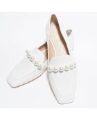 Mocassins en Cuir Mickee Pearls blancs