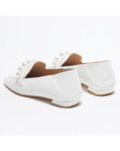 Mocassins en Cuir Mickee Pearls blancs