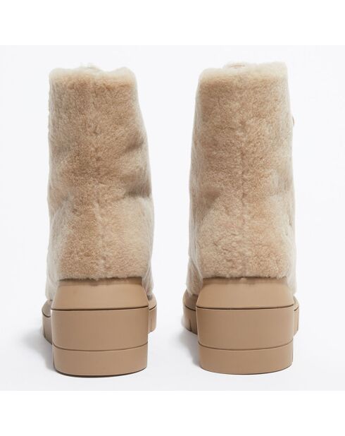 Boots en Peau de Mouton Nisha beiges - Talon 7,5 cm