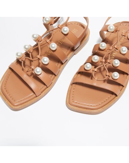 Sandales en Cuir Goldie Lace-Up camel