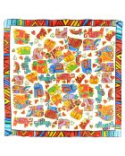 Foulard en Soie Gato Gusto multicolore - 90x90 cm