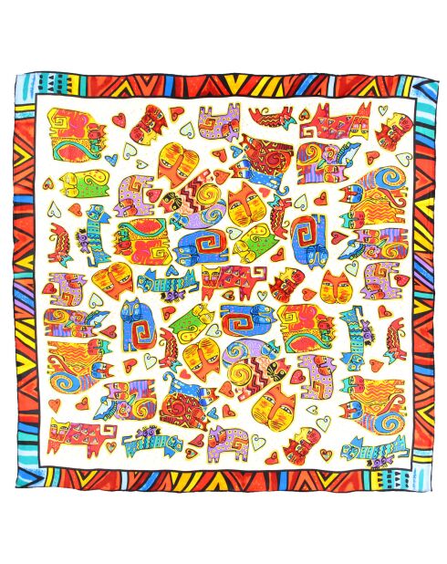 Foulard en Soie Gato Gusto multicolore - 90x90 cm
