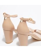 Sandales en Cuir Nearlynude beiges - Talon 8,5 cm