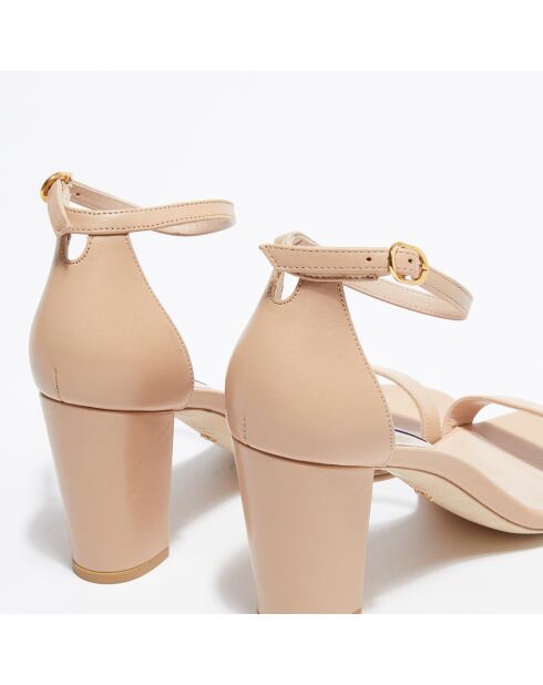 Sandales en Cuir Nearlynude beiges - Talon 8,5 cm