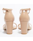 Sandales en Cuir Nearlynude beiges - Talon 8,5 cm