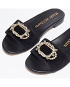 Sandales en Velours de Cuir Caicos Crystal noires