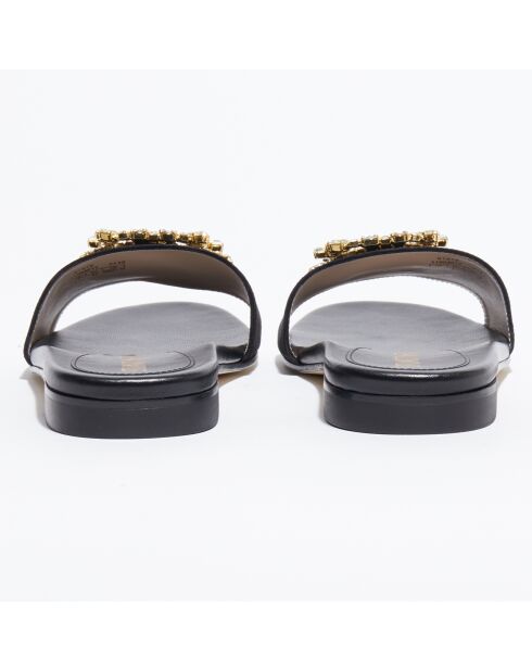 Sandales en Velours de Cuir Caicos Crystal noires