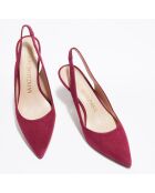 Slingbacks en Velours de Cuir Leilana framboise - Talon 7.5 cm