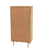 Meuble haut marron 2 portes bois de manguier cannage isa marron - 70x38x138 cm