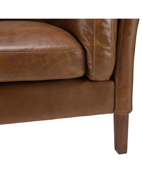 Fauteuil milano vintage cuir gaston marron - 108x84x78 cm