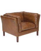 Fauteuil milano vintage cuir gaston marron - 108x84x78 cm