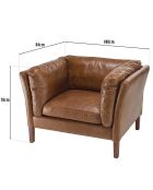 Fauteuil milano vintage cuir gaston marron - 108x84x78 cm