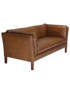 Canapé 3 places milano vintage cuir gaston marron - 182x84x79 cm