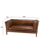 Canapé 3 places milano vintage cuir gaston marron - 182x84x79 cm