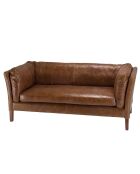 Canapé 3 places milano vintage cuir gaston marron - 182x84x79 cm